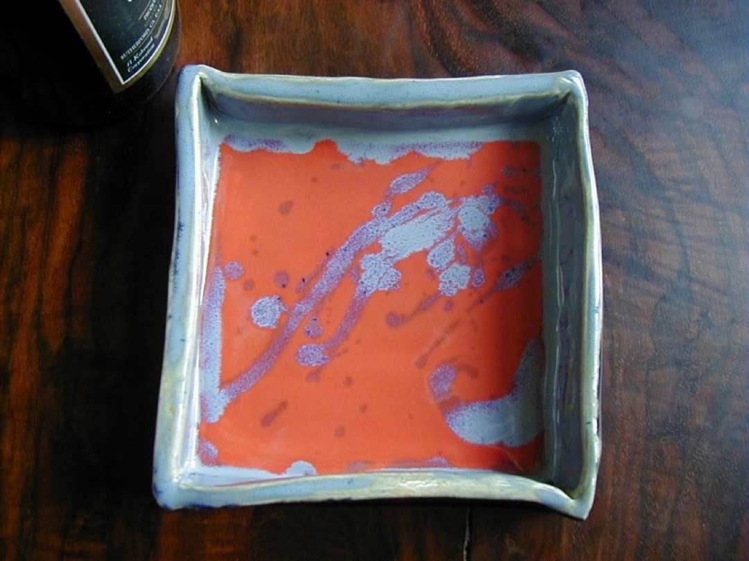 Red Blue Square Tray-top
