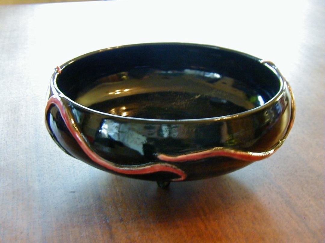 Table Red Waves Bowl 1